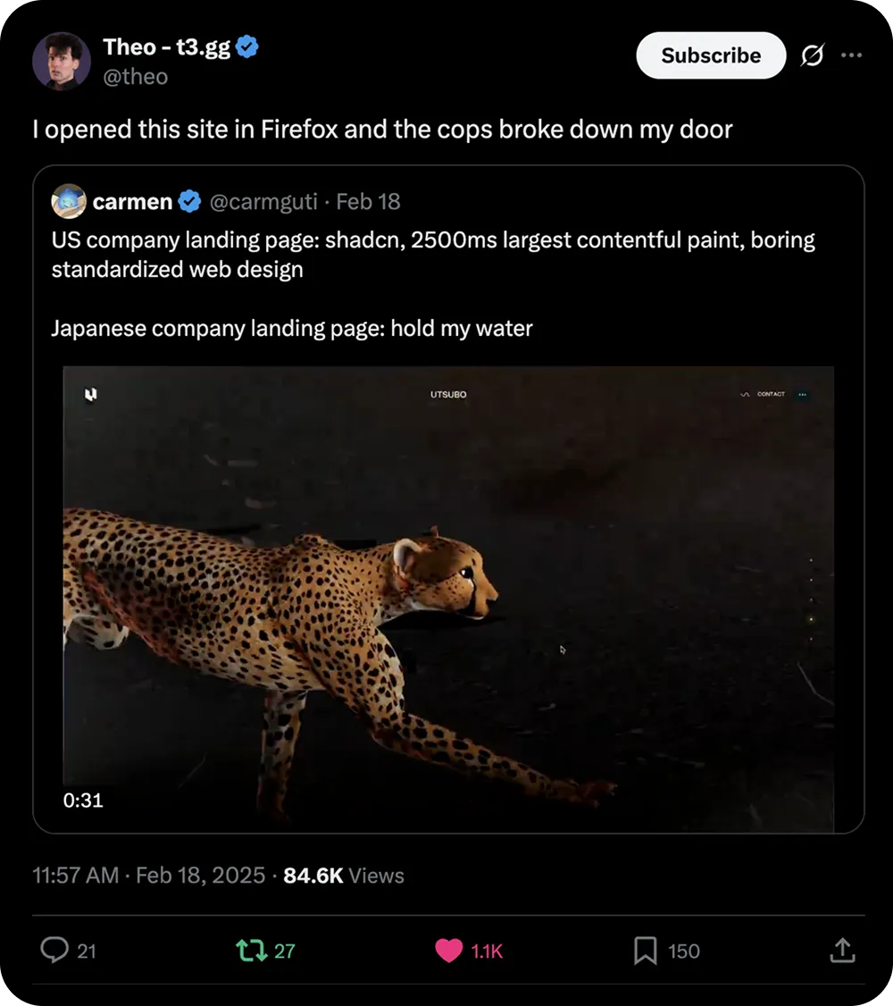 X post: I opened this site in Firefox and the cops kicked down my door. 84,000 views